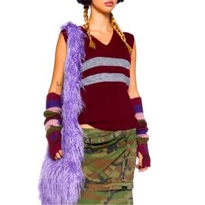 Motel Y2K Striped Sweater Vest